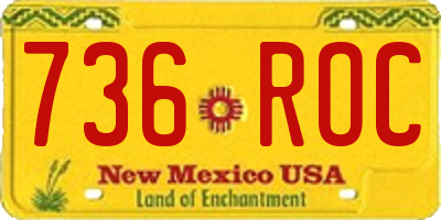 NM license plate 736ROC