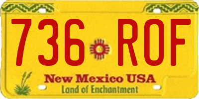 NM license plate 736ROF