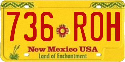 NM license plate 736ROH