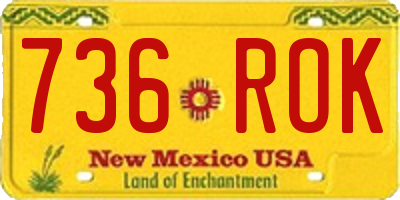 NM license plate 736ROK