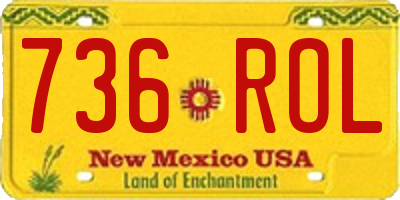 NM license plate 736ROL