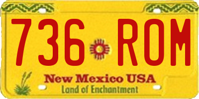 NM license plate 736ROM