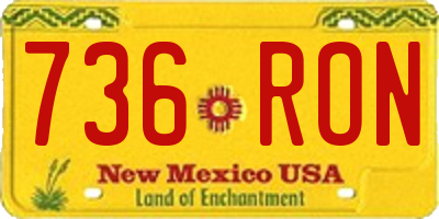 NM license plate 736RON