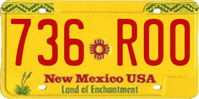 NM license plate 736ROO