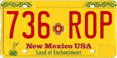 NM license plate 736ROP