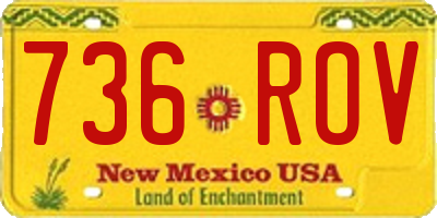 NM license plate 736ROV