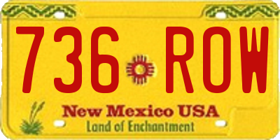 NM license plate 736ROW