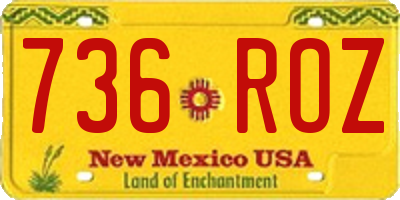 NM license plate 736ROZ