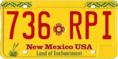 NM license plate 736RPI