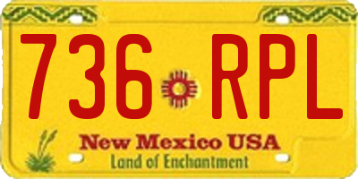 NM license plate 736RPL