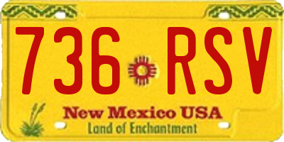 NM license plate 736RSV