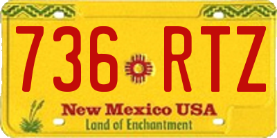 NM license plate 736RTZ