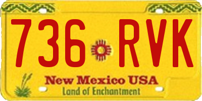 NM license plate 736RVK