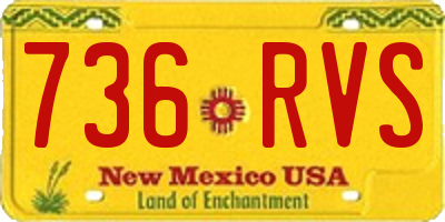 NM license plate 736RVS
