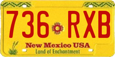 NM license plate 736RXB