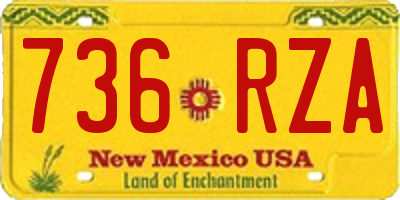 NM license plate 736RZA