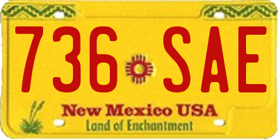 NM license plate 736SAE