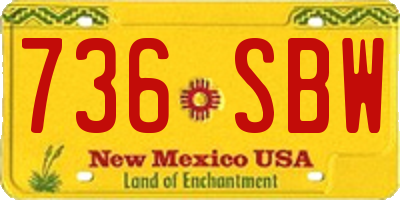 NM license plate 736SBW