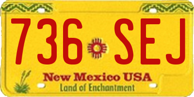 NM license plate 736SEJ