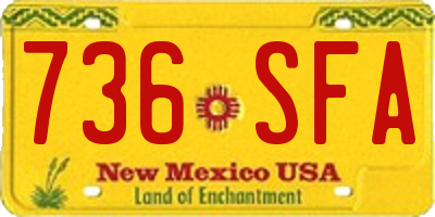 NM license plate 736SFA