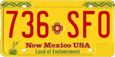 NM license plate 736SFO