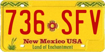 NM license plate 736SFV