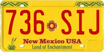 NM license plate 736SIJ