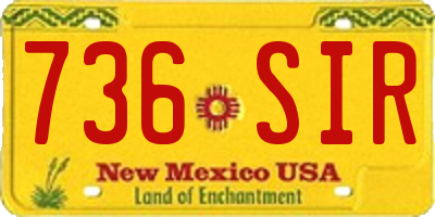 NM license plate 736SIR