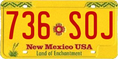 NM license plate 736SOJ