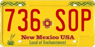NM license plate 736SOP