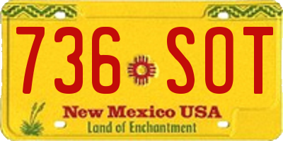NM license plate 736SOT