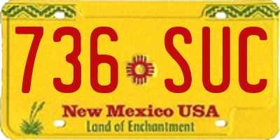 NM license plate 736SUC