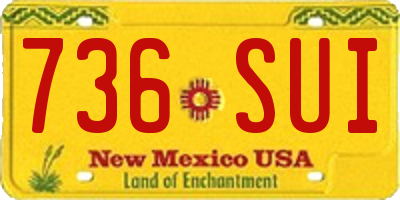 NM license plate 736SUI