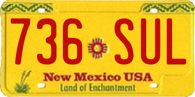 NM license plate 736SUL