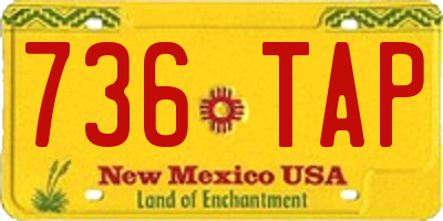NM license plate 736TAP