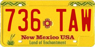 NM license plate 736TAW