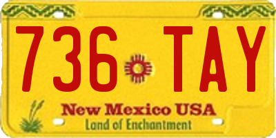NM license plate 736TAY