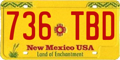 NM license plate 736TBD