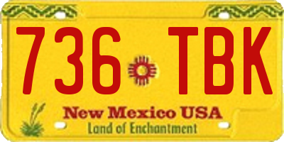 NM license plate 736TBK
