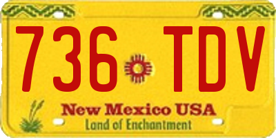 NM license plate 736TDV