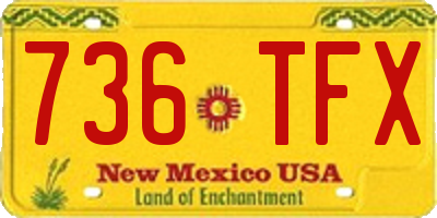 NM license plate 736TFX