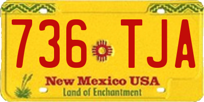 NM license plate 736TJA