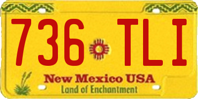 NM license plate 736TLI