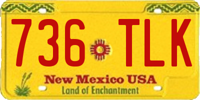 NM license plate 736TLK