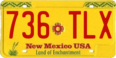 NM license plate 736TLX