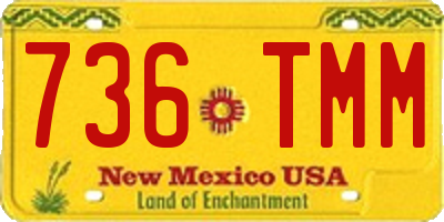 NM license plate 736TMM