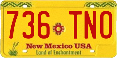 NM license plate 736TNO