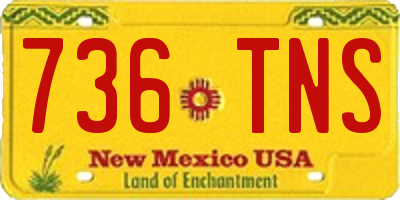 NM license plate 736TNS