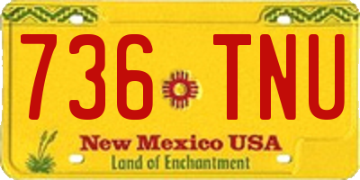 NM license plate 736TNU