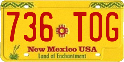 NM license plate 736TOG